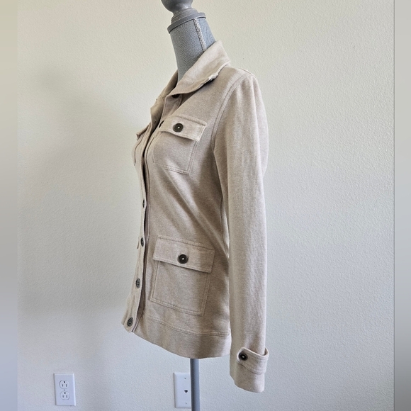 Lucy Four-Pocket Knit Utility Cardigan Sweatshirt Jacket Long Sleeve size Small - Picture 3 of 14